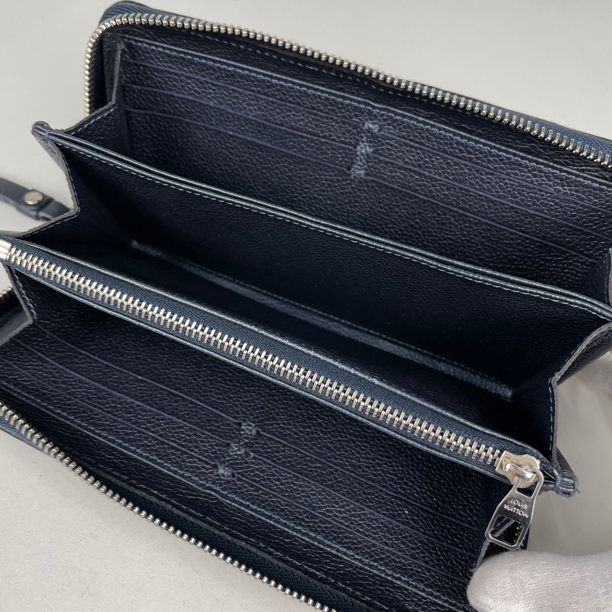 Louis Vuitton Zippy Wallet Monogram Empreinte Marine Metal — view 6