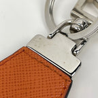 Prada Key Holder Metal Saffiano Leather Silver Orange — view 3