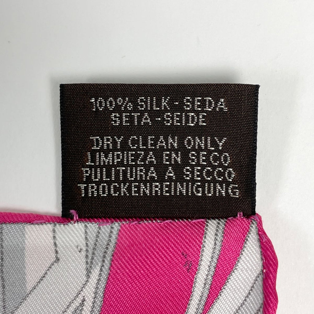 Hermes Carre 90 le Grand Prix AU Faubourg Scarf of Silk Pink Multicolor — view 3
