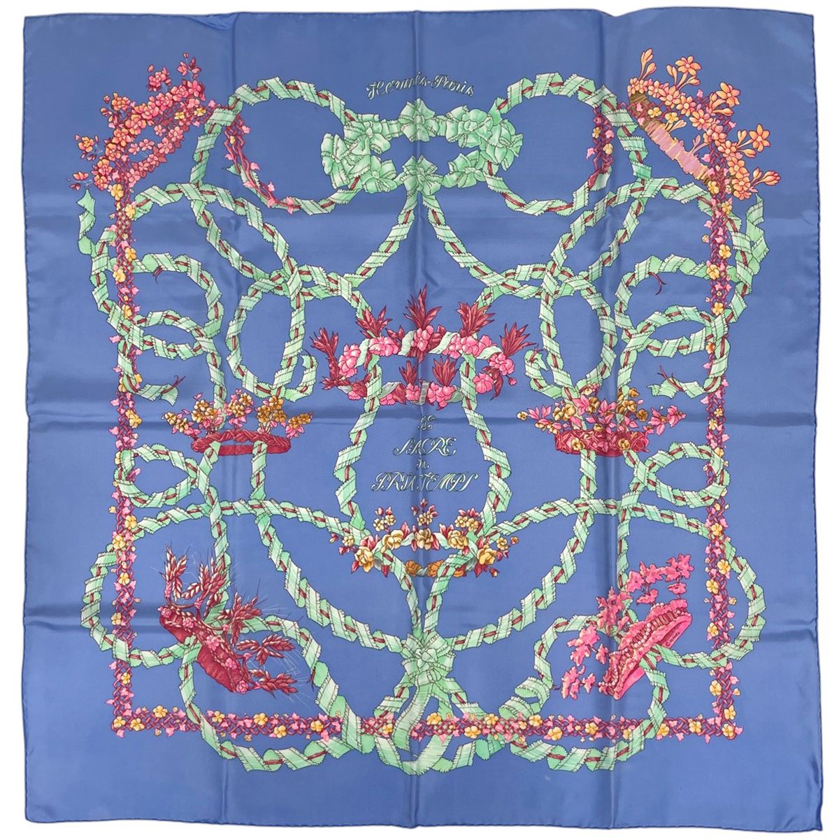 Hermes Carre 90 le Sacre du Printemps Scarf Spring Festival Silk Blue Multicolor