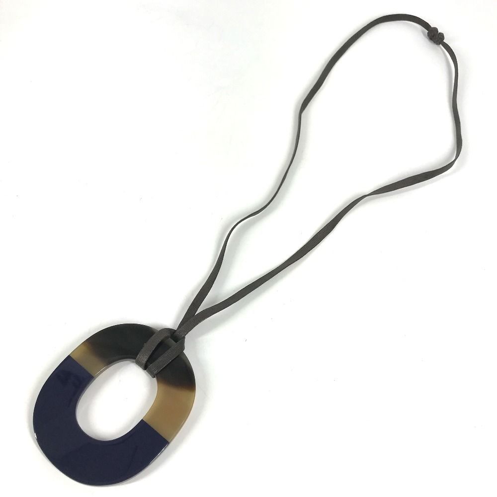 Hermes Necklace Isthme Pop Buffalo Horn Navy — view 2
