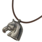 Hermes Necklace Cheval Horse Metal Silver