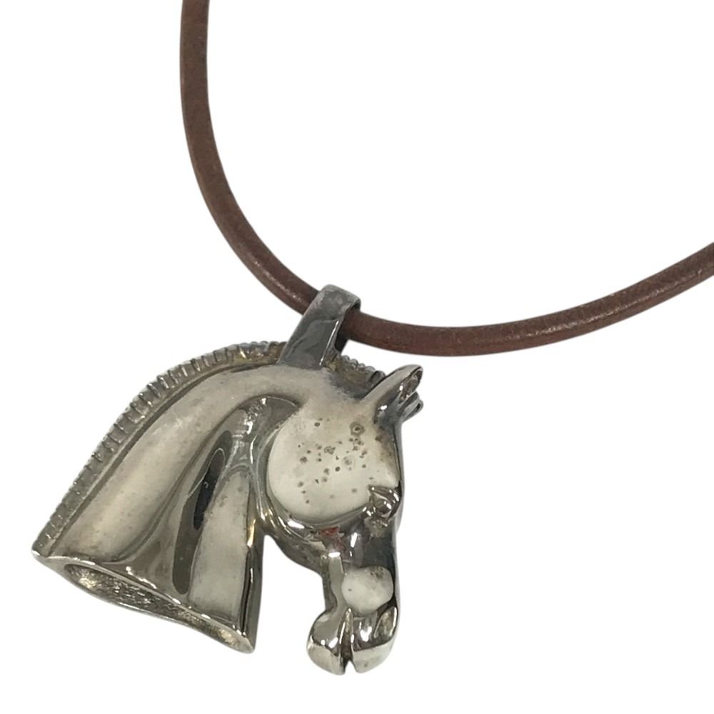 Hermes Necklace Cheval Horse Metal Silver — view 2