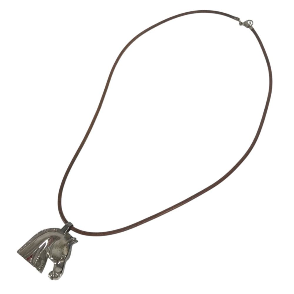Hermes Necklace Cheval Horse Metal Silver — view 3