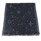 Louis Vuitton Shawl Etole Monogram Silk Blue Scarf — view 6