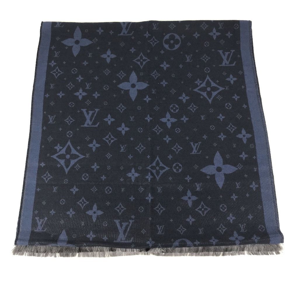 Louis Vuitton Shawl Etole Monogram Silk Blue Scarf — view 6