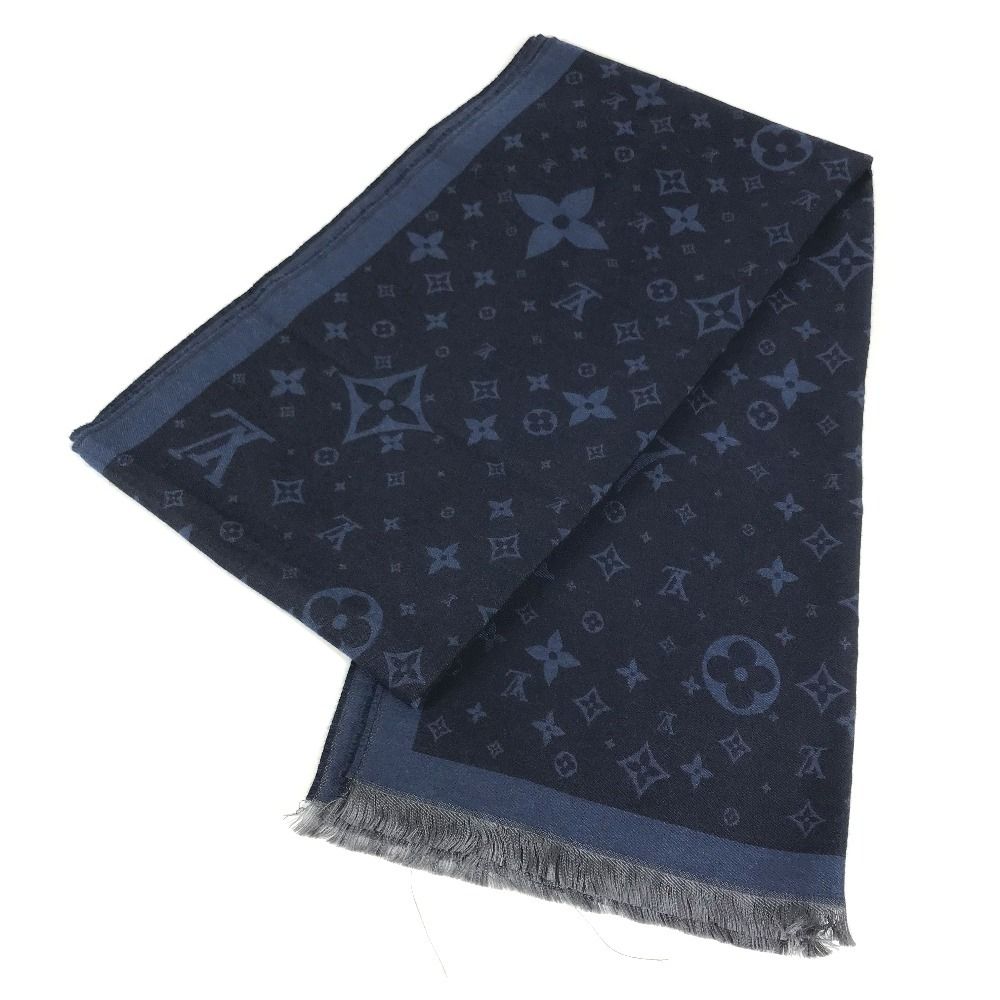 Louis Vuitton Shawl Etole Monogram Silk Blue Scarf — view 2