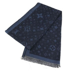 Louis Vuitton Shawl Etole Monogram Silk Blue Scarf — view 2