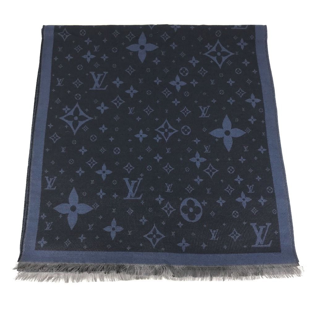 Louis Vuitton Shawl Etole Monogram Silk Blue Scarf — view 3