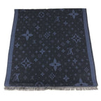 Louis Vuitton Shawl Etole Monogram Silk Blue Scarf — view 4