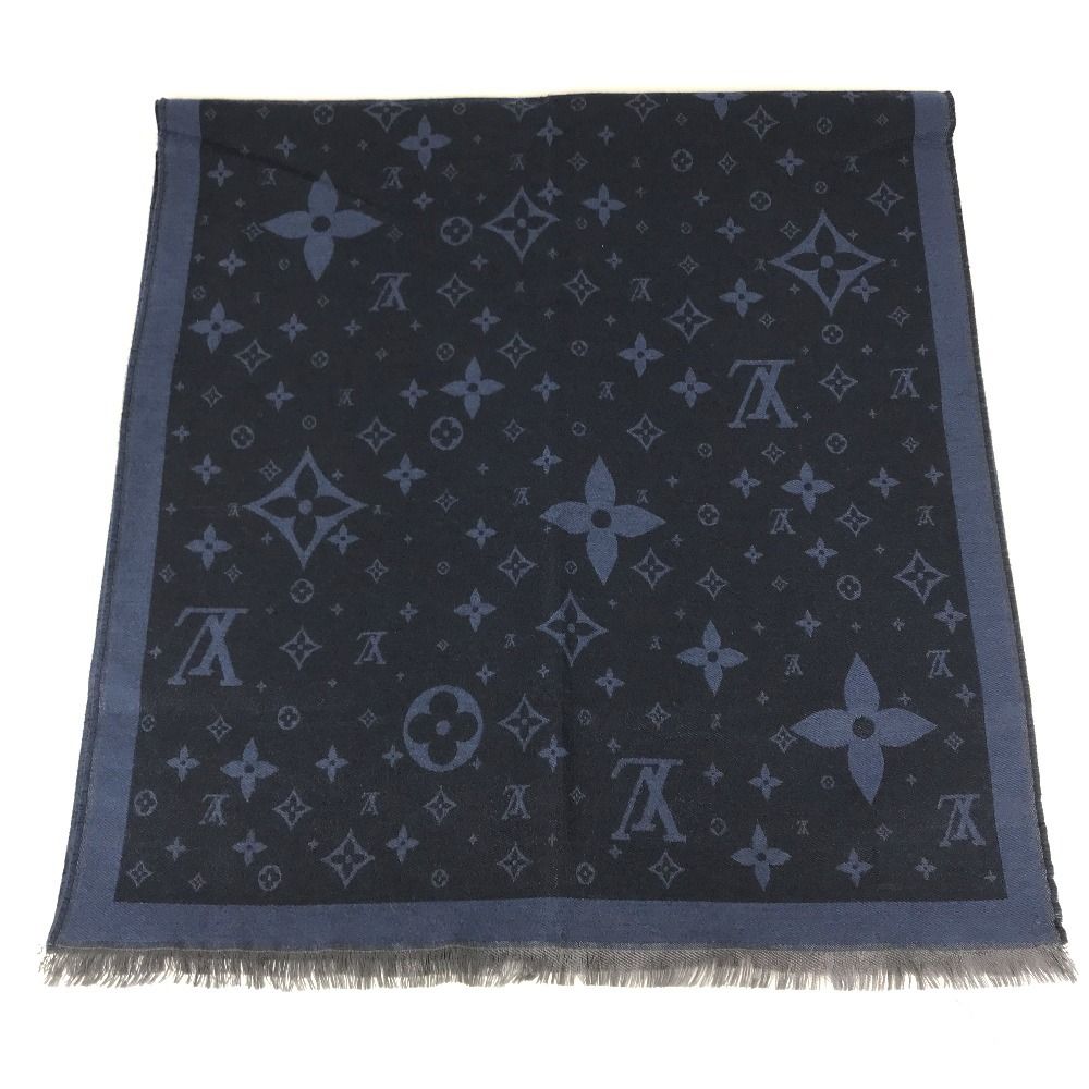 Louis Vuitton Shawl Etole Monogram Silk Blue Scarf — view 5