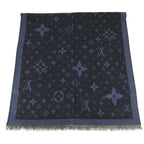 Louis Vuitton Shawl Etole Monogram Silk Blue Scarf — view 5