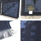 Louis Vuitton Shawl Etole Monogram Silk Blue Scarf — view 8