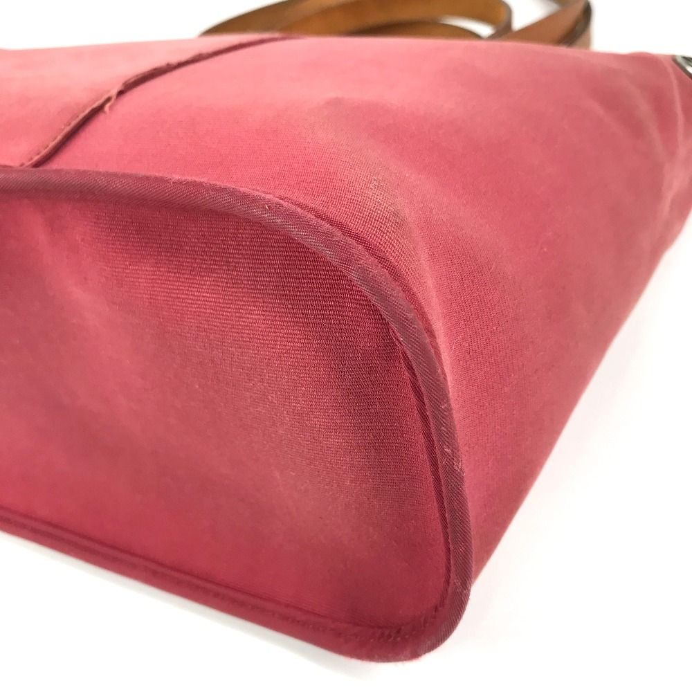 Hermes Tote Bag Kabak Elan PM Vertical Leather Canvas Red — view 6