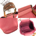 Hermes Tote Bag Kabak Elan PM Vertical Leather Canvas Red — view 8