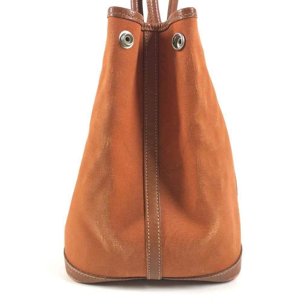 Hermes Tote Bag Garden Party PM Leather Canvas Orange — view 3