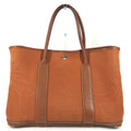 Hermes Tote Bag Garden Party PM Leather Canvas Orange