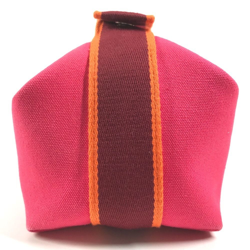 Hermes Handbag Brid-a-brac PM Black PM Canvas Hibiscus Pink — view 4