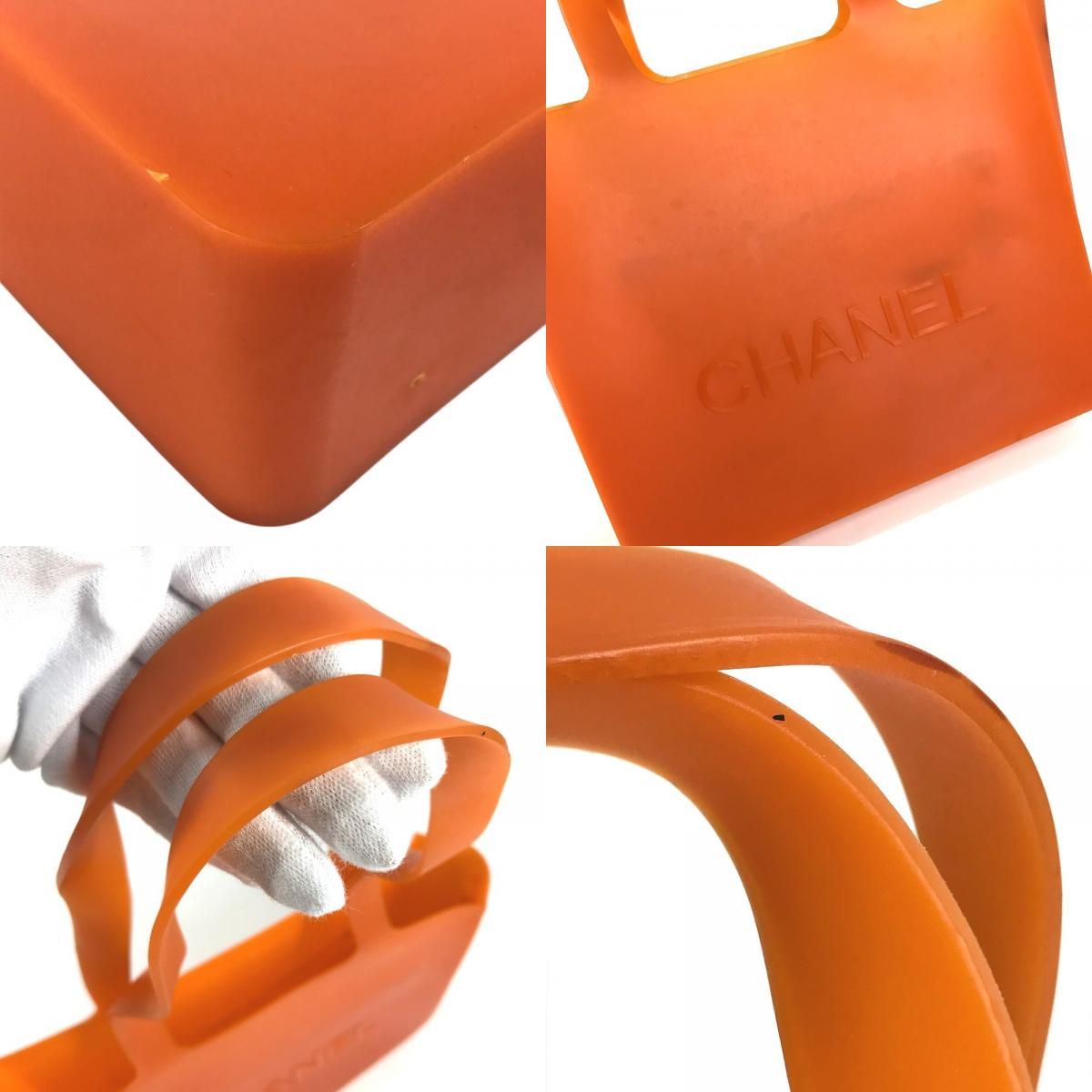 Chanel Tote Bag Logo Beach Rubber Orange — view 7