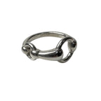 Hermes Horsebit Ring Silver