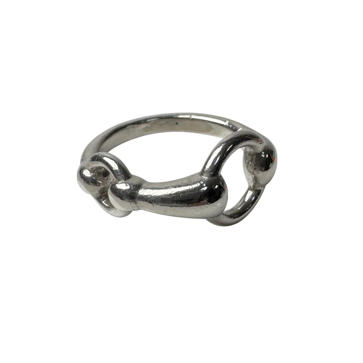 Hermes Horsebit Ring Silver