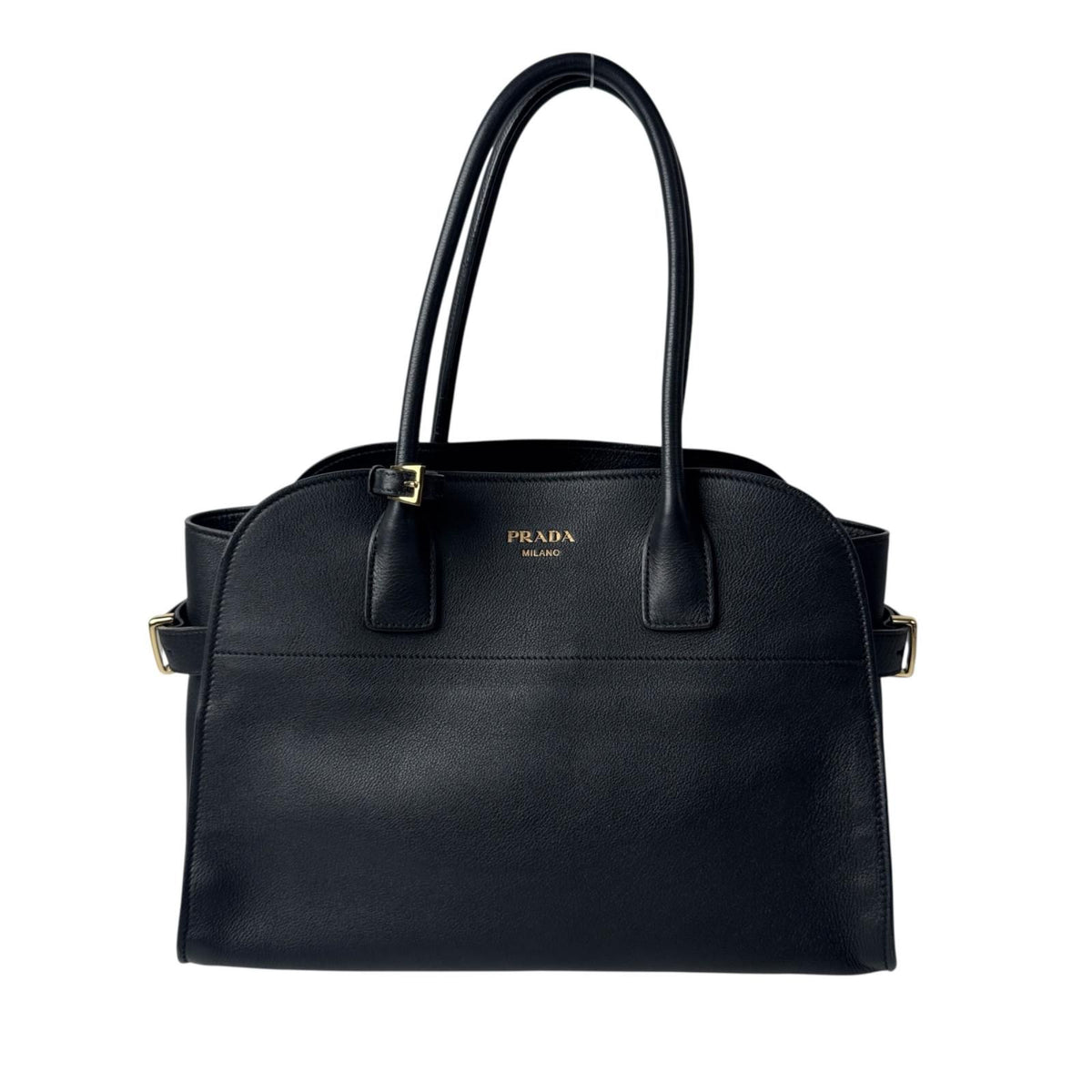 Prada Medium Soft Gray Leather Tote Bag