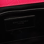 Saint Laurent Paris Shoulder Bag Kate Monogram Croco Embossed Pink Leather — view 4