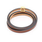 Loewe Bangle Anagram Twist Brown Leather Bracelet — view 2