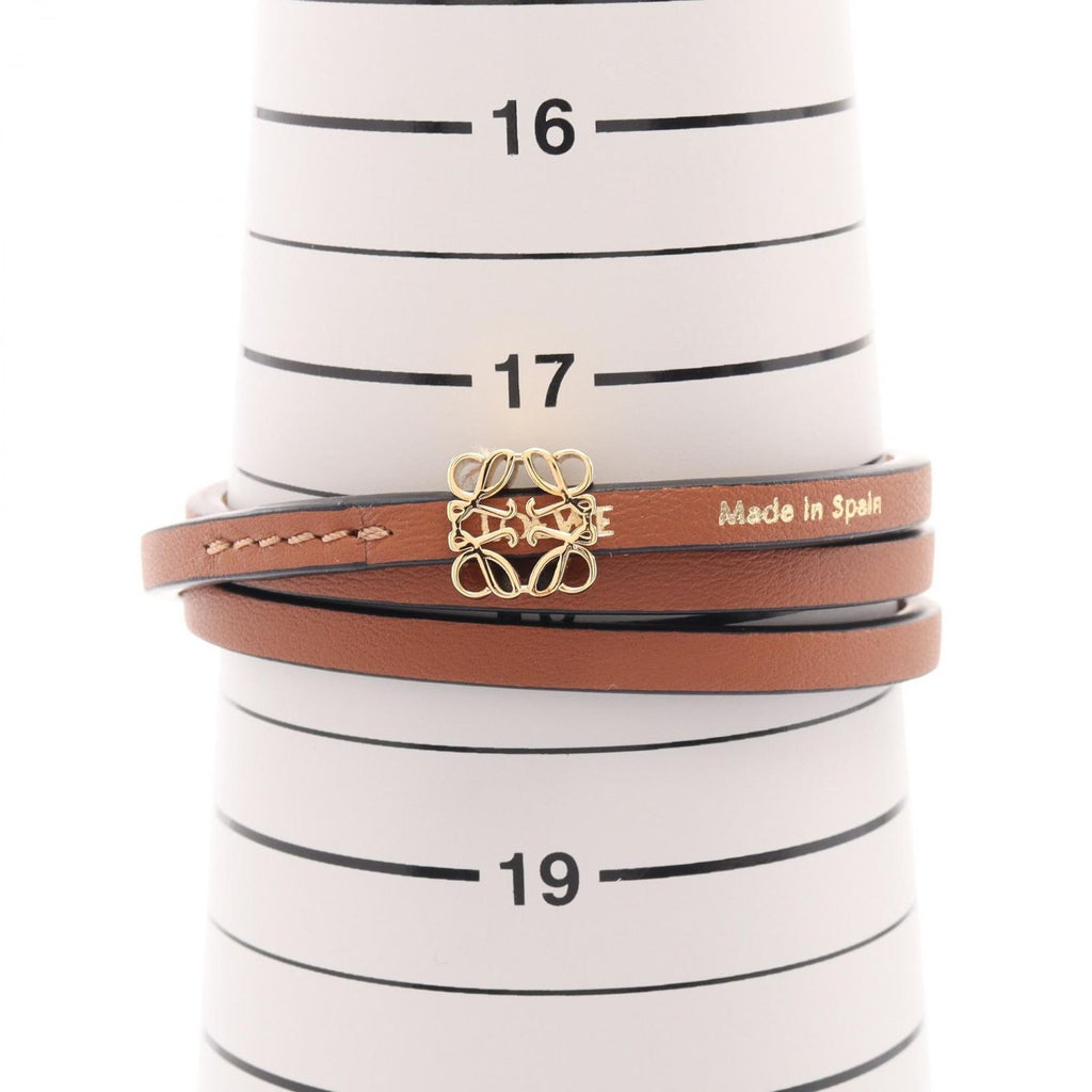 Loewe Bangle Anagram Twist Brown Leather Bracelet — view 4