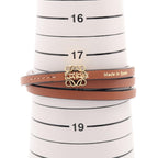 Loewe Bangle Anagram Twist Brown Leather Bracelet — view 4
