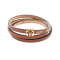 Loewe Bangle Anagram Twist Brown Leather Bracelet