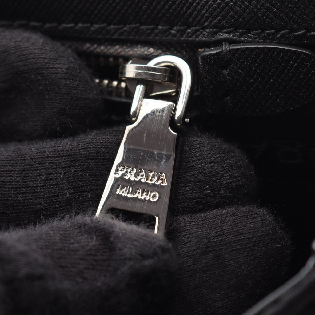 Prada Shoulder Bag Quilted Black Nylon Chain — view 5