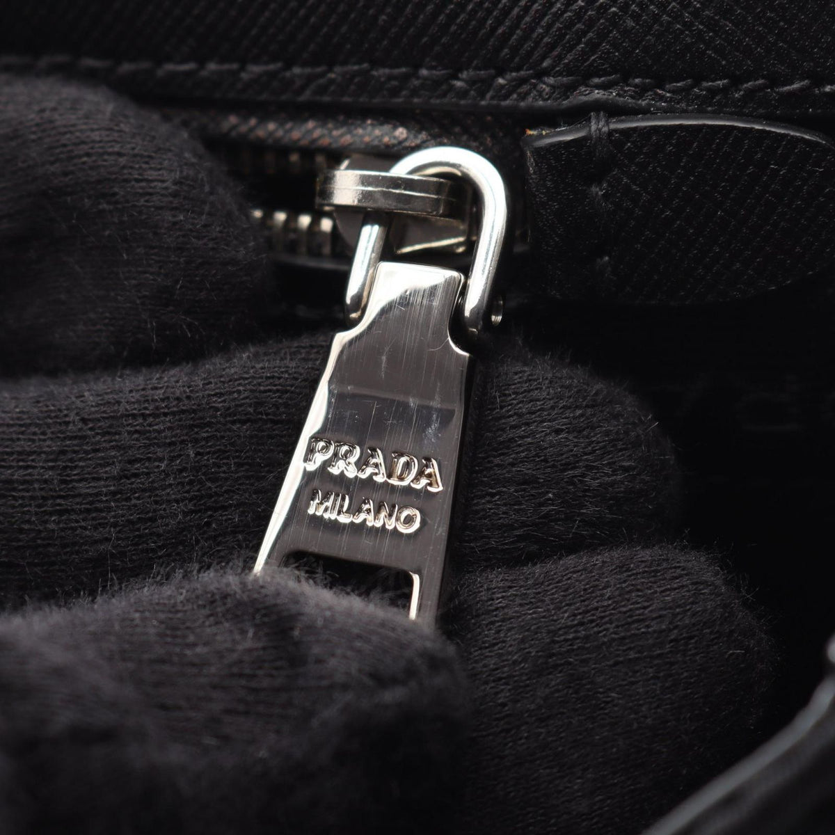 Prada Shoulder Bag Quilted Black Nylon Chain — view 5