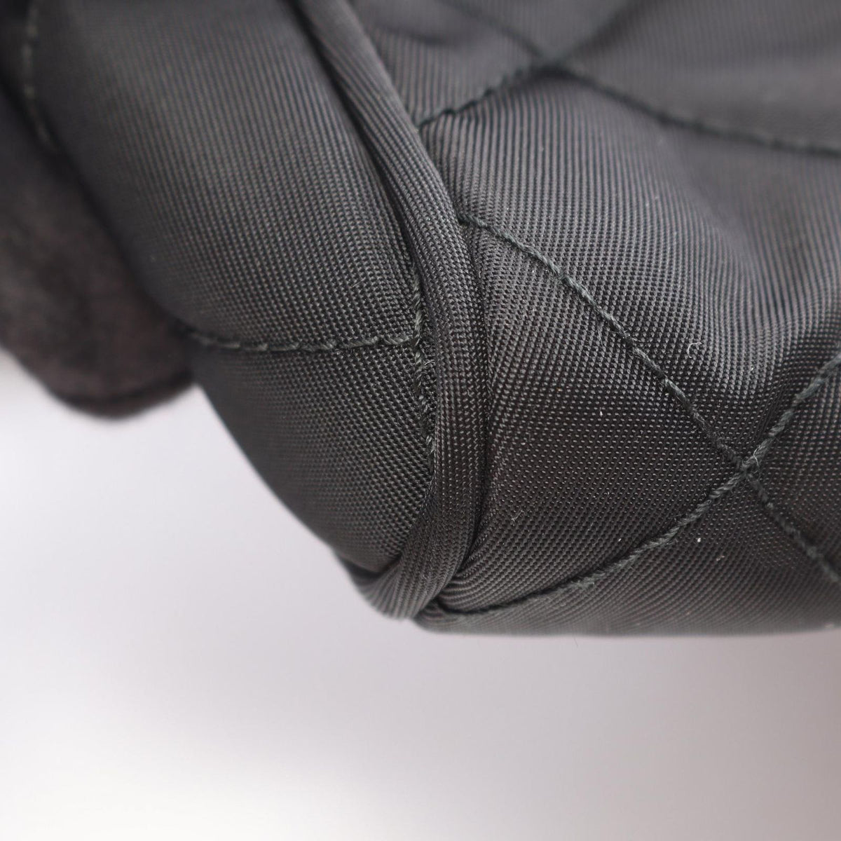 Prada Shoulder Bag Quilted Black Nylon Chain — view 7