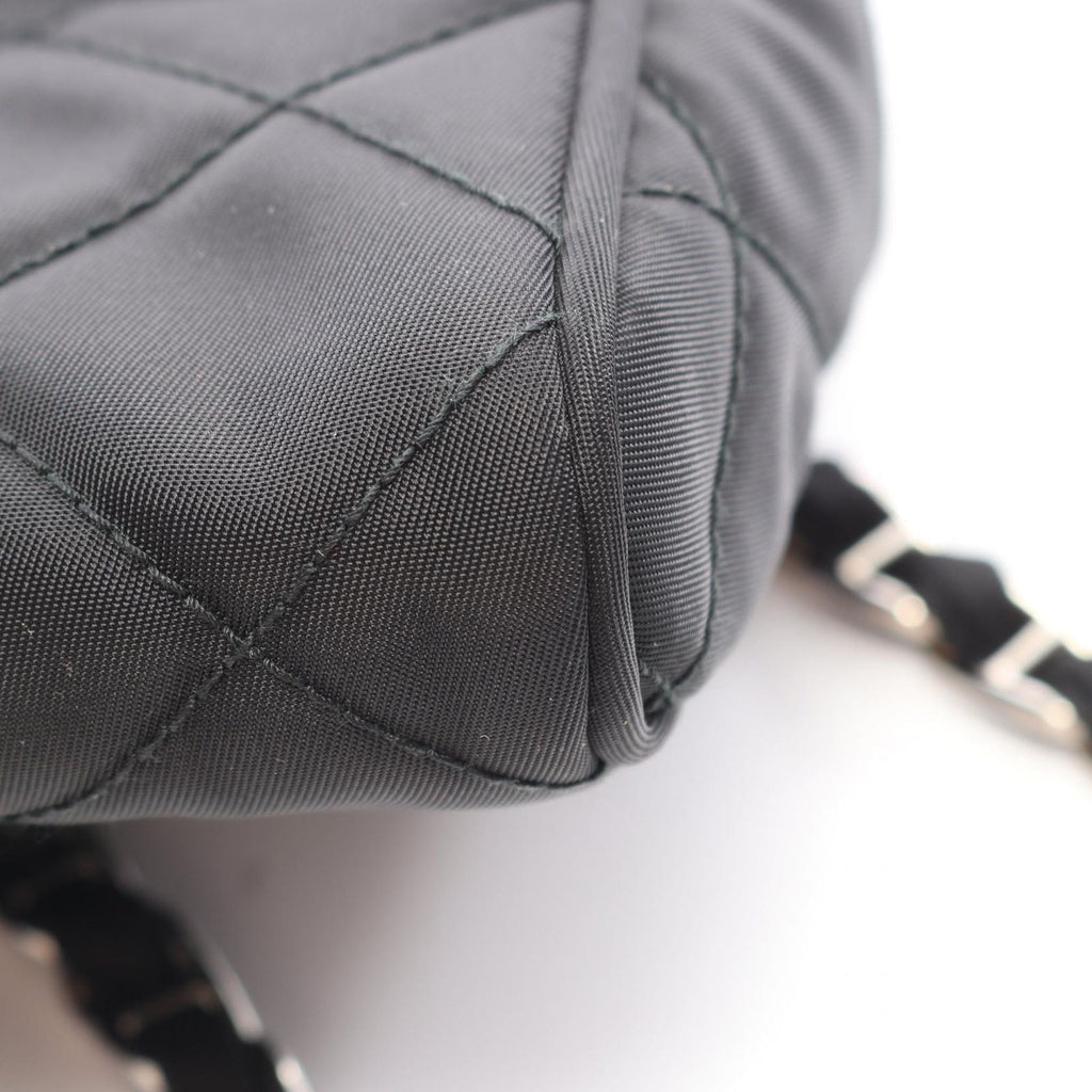 Prada Shoulder Bag Quilted Black Nylon Chain — view 8