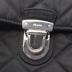 Prada Shoulder Bag Quilted Black Nylon Chain — view 6