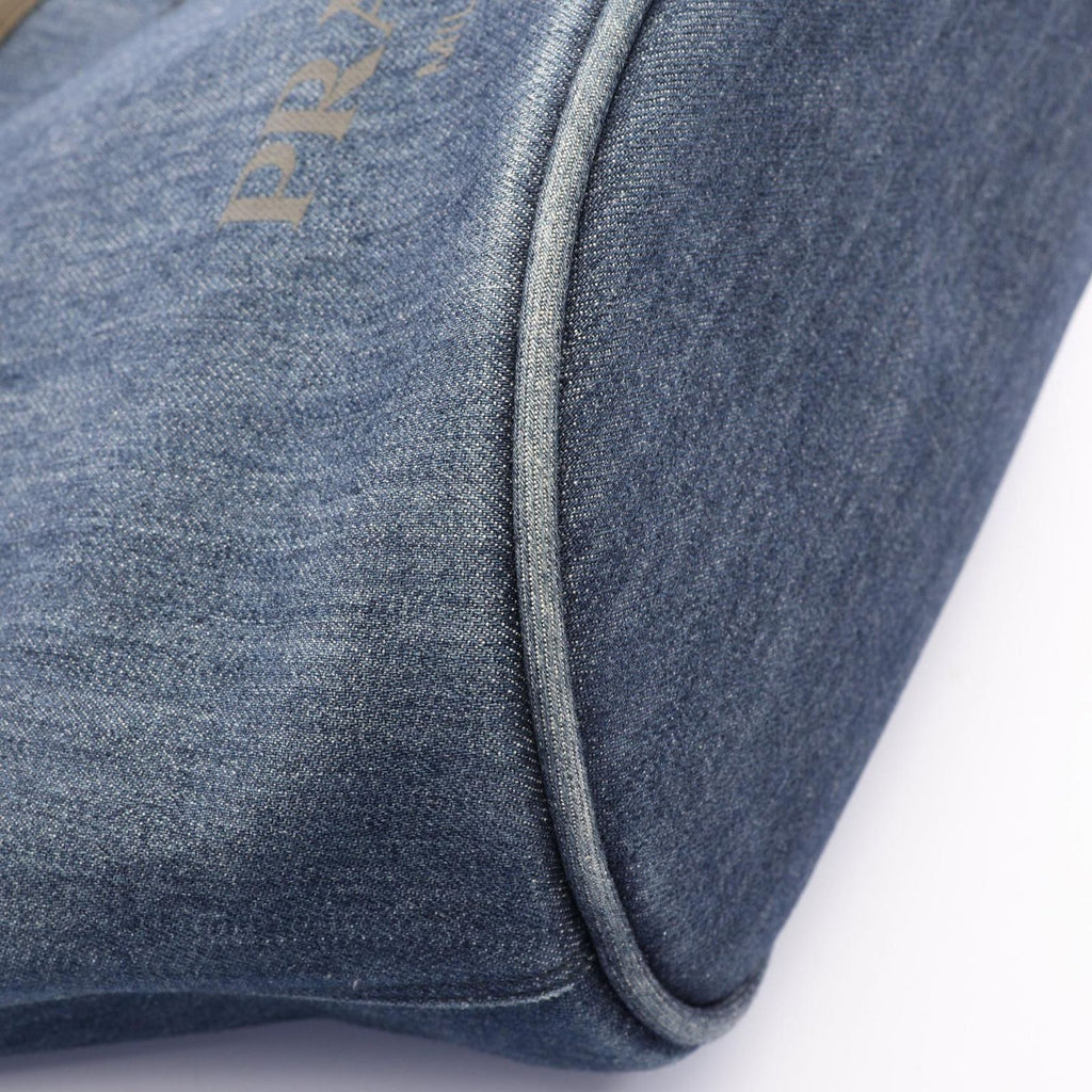 Prada Tote Bag Denim City Calfskin 2-Way Blue — view 5