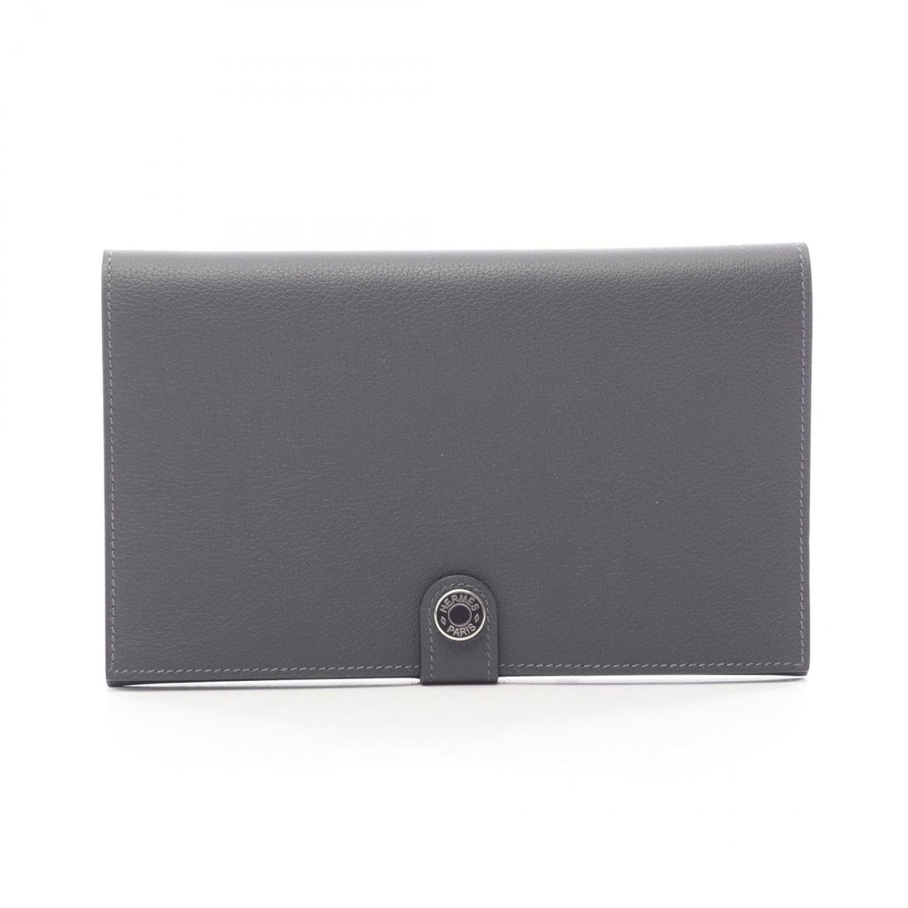Hermes Bifold Wallet M S Toutenmain Gris Meyer Leather