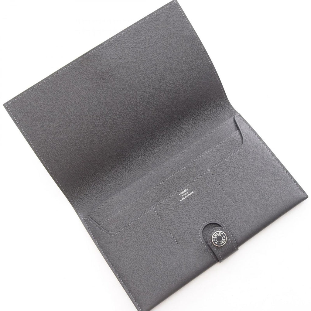 Hermes Bifold Wallet M S Toutenmain Gris Meyer Leather — view 3