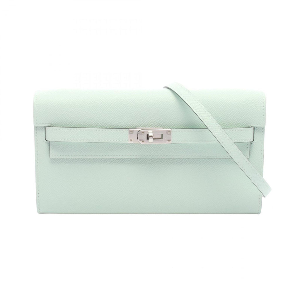 Hermes Shoulder Bag Kelly to Go Vert Peppermint Leather Long