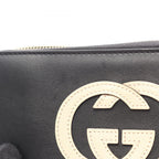 Gucci Round Wallet Basket Black Ivory Leather — view 7