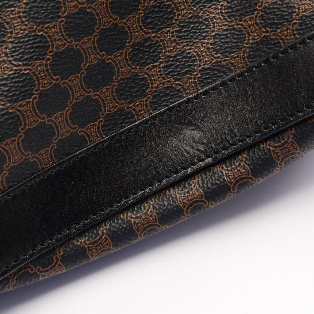 Celine Tote Bag Macadam Brown Black Leather — view 7