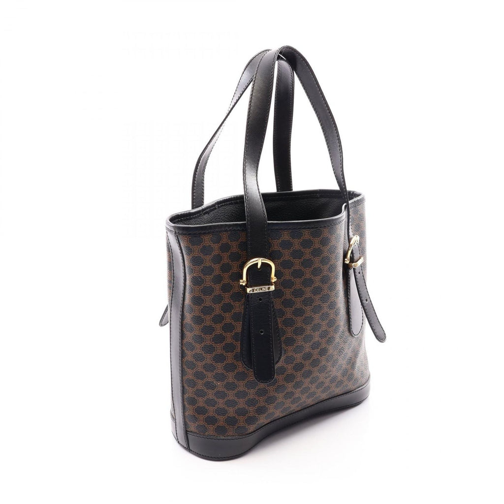 Celine Tote Bag Macadam Brown Black Leather — view 2