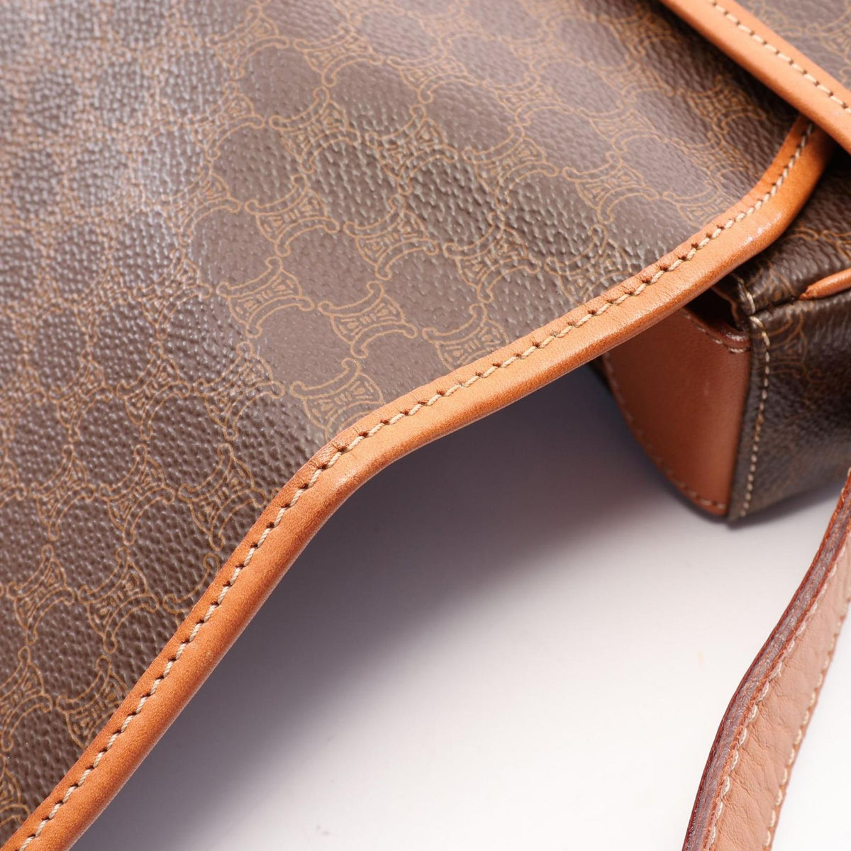 Celine Shoulder Bag Macadam Brown Leather — view 6