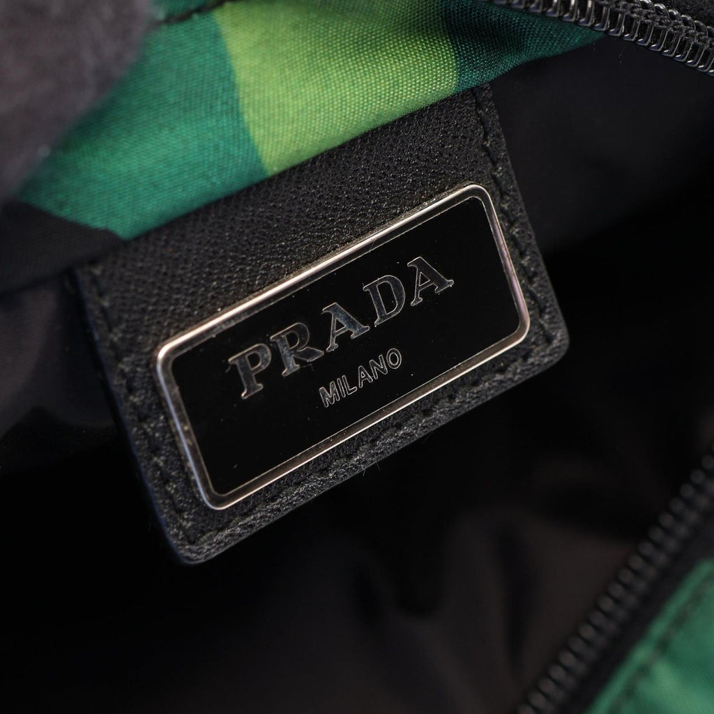 Prada Shoulder Bag Triangle Logo Camouflage Green Nylon Saffiano Leather — view 4