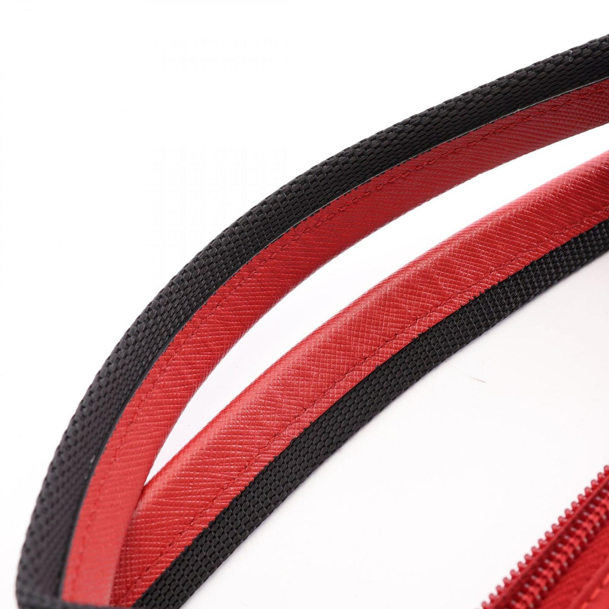 Prada Tote Bag Triangle Logo 2-Way Red Nylon Saffiano Leather — view 7