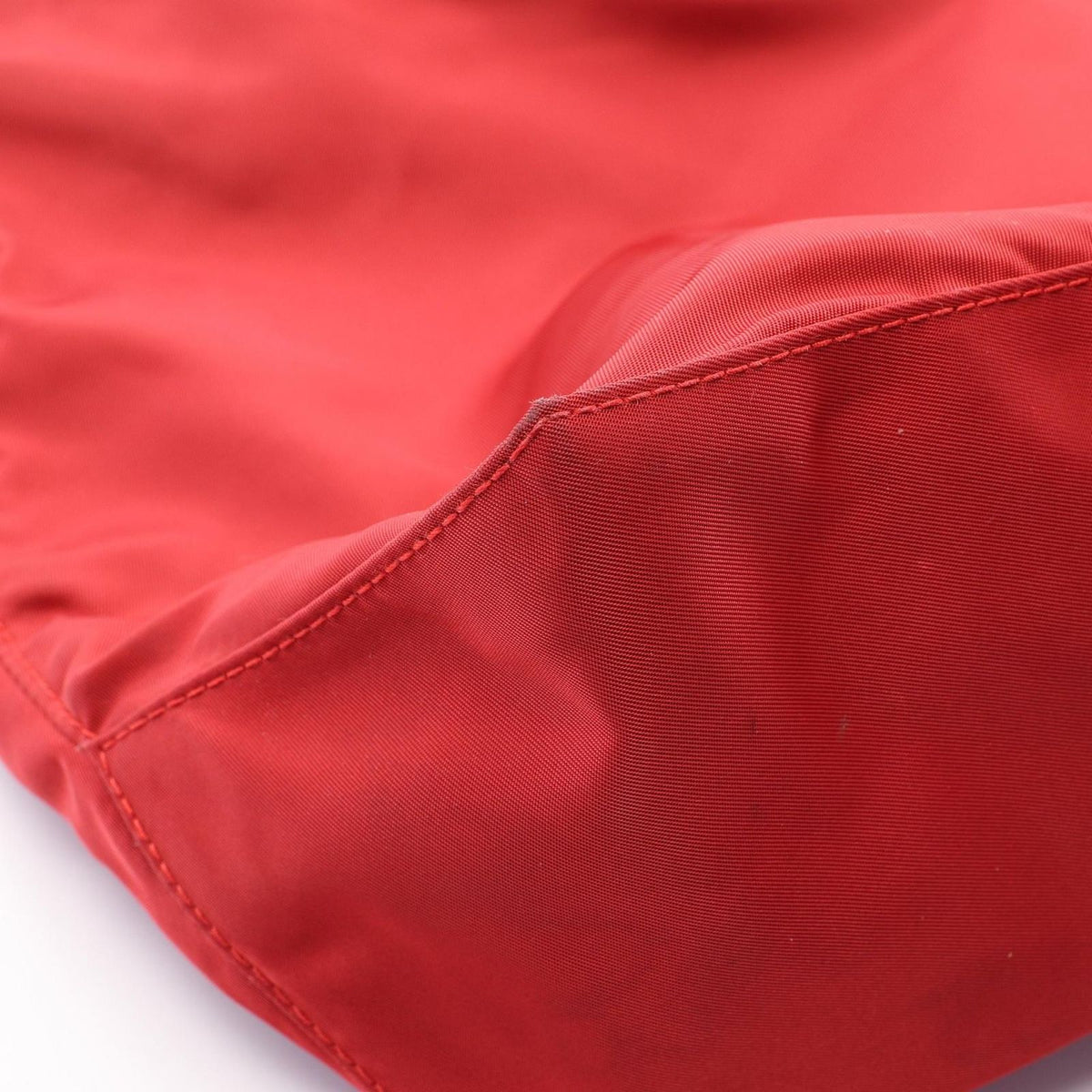 Prada Tote Bag Triangle Logo 2-Way Red Nylon Saffiano Leather — view 6