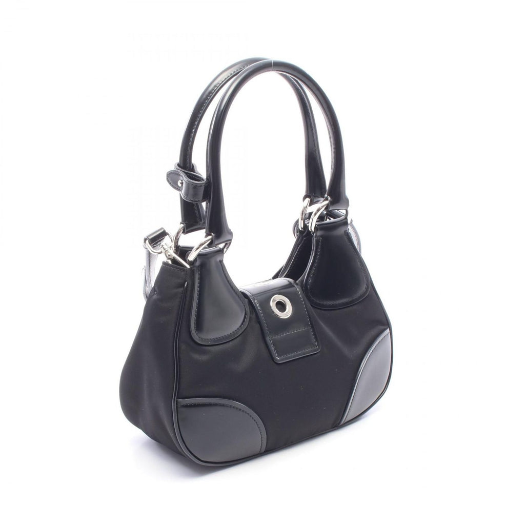 Prada Handbag Black Nylon Leather Re Edition Moon Padded Bag — view 2
