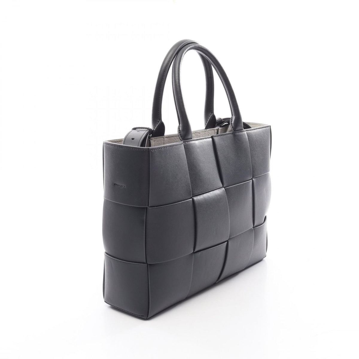 Bottega Veneta Tote Bag Small Arco Maxi Intrecciato 2-Way Charcoal Gray Leather — view 2