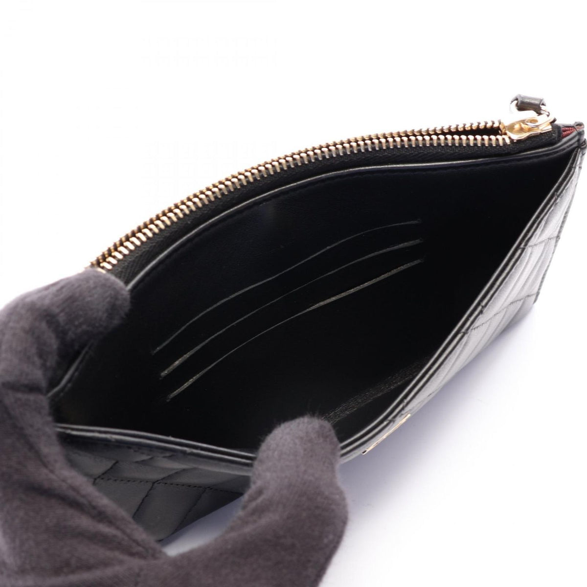 Chanel Pouch Quilted Black Lambskin Slim Wallet — view 4